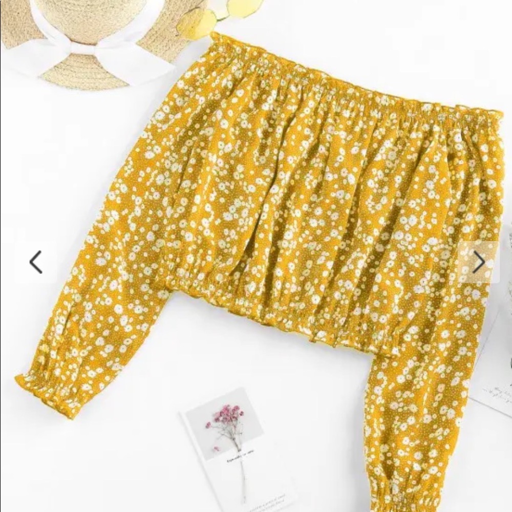 Yellow Floral Crop Top